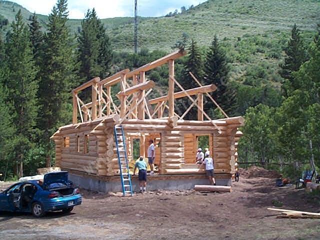 Log Home Construction Photo