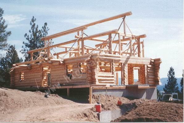 Log Home Construction Photo